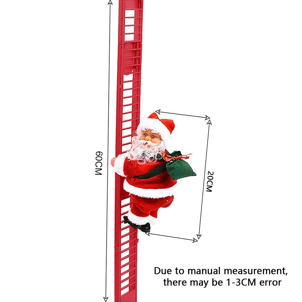 Oops.Santa climbing Santa ladder decoration, close detail