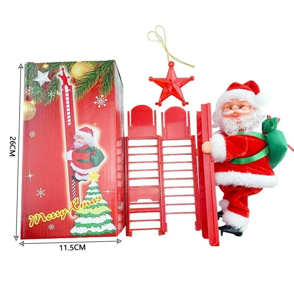Climbing Santa Claus musical Christmas ornament, further view