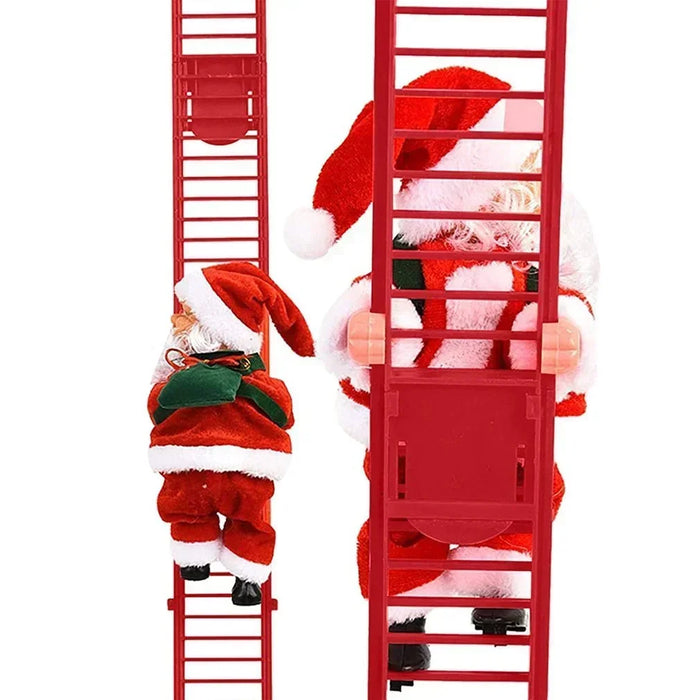 Musical climbing Santa Christmas hanging decoration, detail view